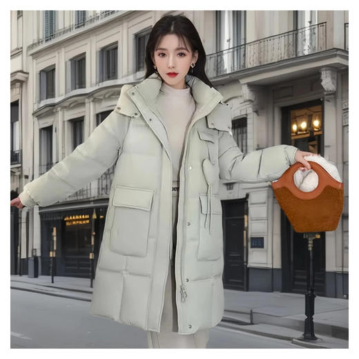 半身缘女装 冬季连帽加厚中长款韩版羽绒服254313P01740202 商品图2