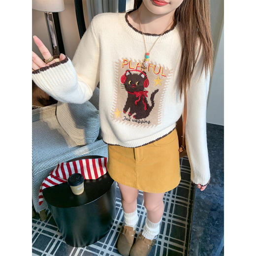 <曾小咸推荐>3.1现货秒杀！微信超特价！杏色圆领毛衣长袖上衣 日常189.99 立减100 秒杀89.99！ 商品图4