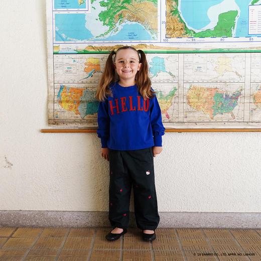 【重磅限定】GO TO HOLLYWOOD x HELLO KITTY 苹果刺绣长裤 商品图0