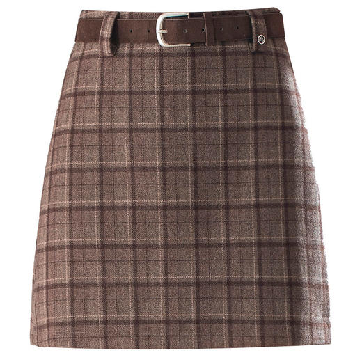 「自」全新升级【铂金会员146/天猫189/差价43】(02327)洛诗琳复古格纹毛呢半身裙2025冬季新款高腰通勤A字包臀裙 商品图4