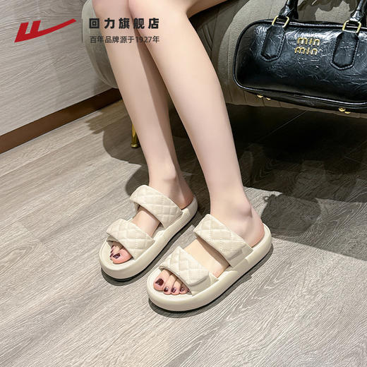 回力厚底拖鞋女2025新款夏季外穿踩屎感透气女鞋子百搭休闲凉拖鞋 商品图3