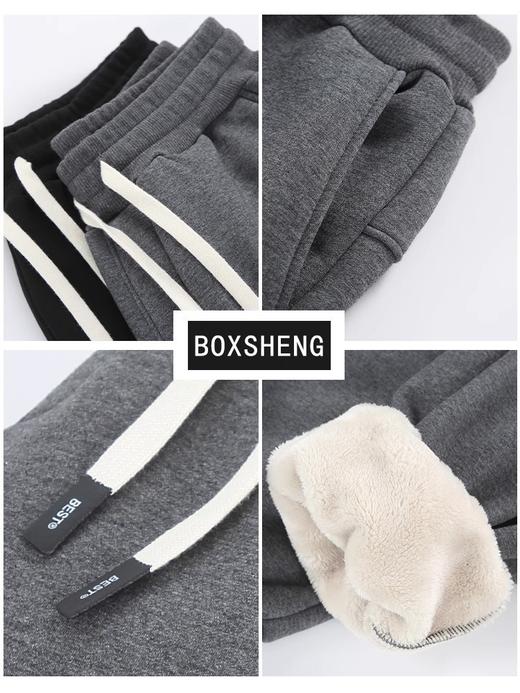 【甄选优质棉质❗️柔软细腻舒适透气】加绒裤子男冬季男裤羊羔绒加厚休闲直筒裤男士运动裤秋冬阔腿卫裤。jb 商品图3