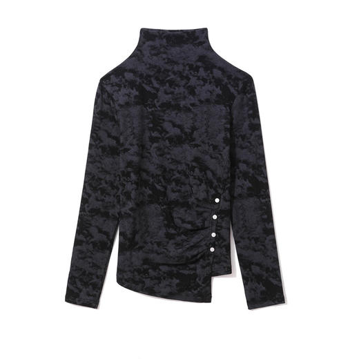 KQL E37M2956时尚印花磨毛加厚长袖设计感T恤 商品图2