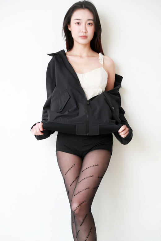 小方标飞行员夹克，可折叠兜儿。拉链闭合纯色高尔夫外套C121960 商品图11