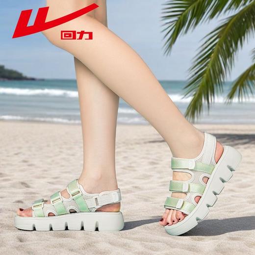 回力凉鞋女2025夏季ins潮厚底显高魔术贴休闲运动沙滩凉鞋子女款 商品图7