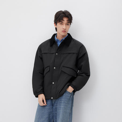森马棉服男春季轻质猎装撞色灯芯绒外套户外宽松翻领温暖轻盈上衣 商品图2