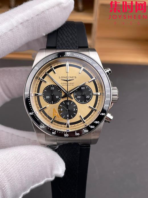 AF浪琴康卡斯计时系列 康卡斯悦动计时 男士腕表 胶带款 表径42mm 商品图2