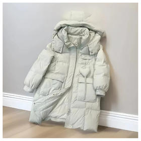 半身缘女装 冬季连帽加厚中长款韩版羽绒服254313P01740202