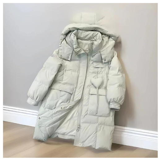 半身缘女装 冬季连帽加厚中长款韩版羽绒服254313P01740202 商品图0