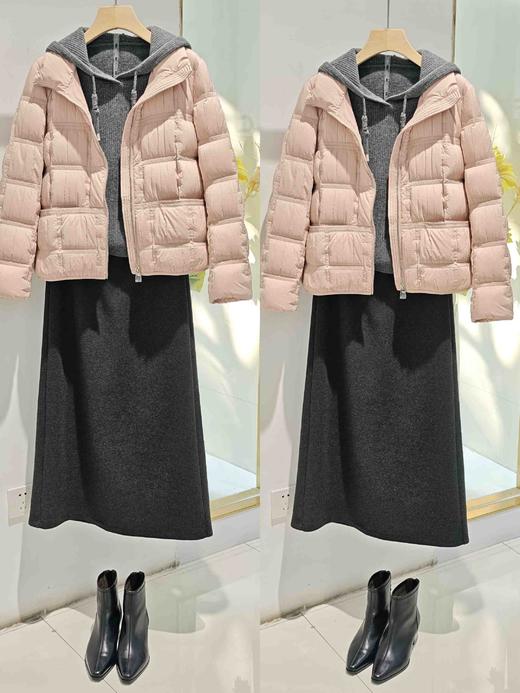 586119时尚短款拉链立领轻羽绒服 商品图2