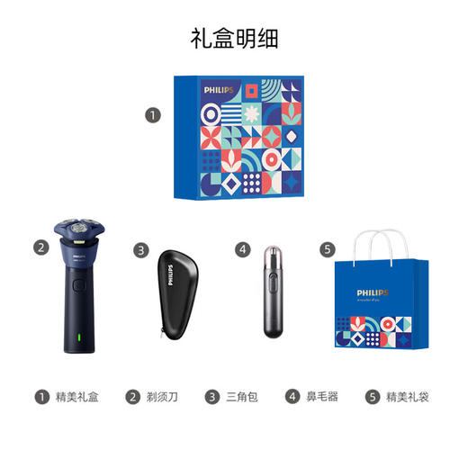 飞利浦（PHILIPS）剃须刀 新品旋风2系 礼盒套装 剃须刀+三角包+鼻毛器 商品图2