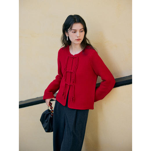 HeyDress新中式圆领盘扣针织开衫 商品图4