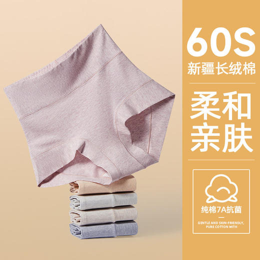 XY-1568【1条】冬季新款60支新疆长绒棉女士平角裤7A级抗菌裆部全包臀高腰收腹女 商品图0