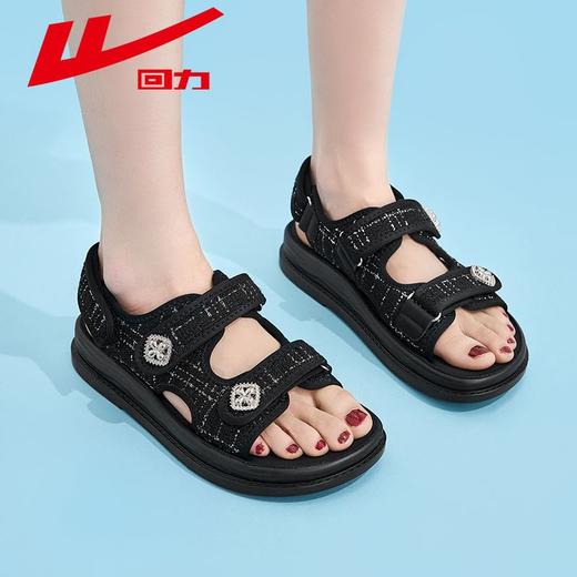 回力凉鞋女款2025夏季新款小香风平底魔术贴凉拖鞋休闲运动沙滩鞋 商品图9