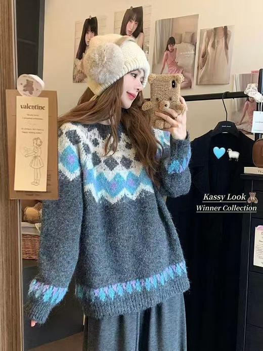 自营【超美针织衫】M03费尓岛系列慵懒风爆款针织毛衣-喜出 商品图2