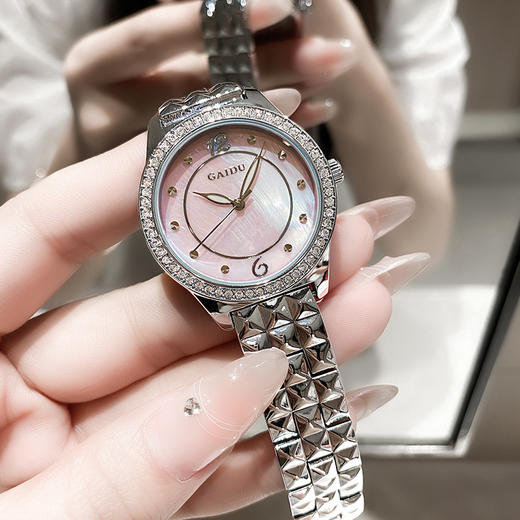 【自然幻彩❗️星钻母贝女表】每一刻都流光异彩，光泽温润质感细腻，钻圈回旋起舞，清晰通透防刮表镜，小众高级情人节礼物高颜值腕表手表女情人节礼物QQ 商品图2