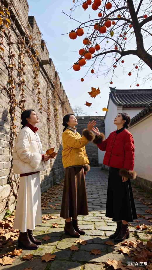 589902红黄白三色国风狐狸袖羽绒服， 商品图3