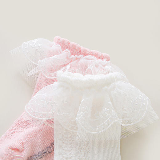 英氏短袜女宝宝蕾丝袜2双装春夏YIWCJ0P043A 商品图3