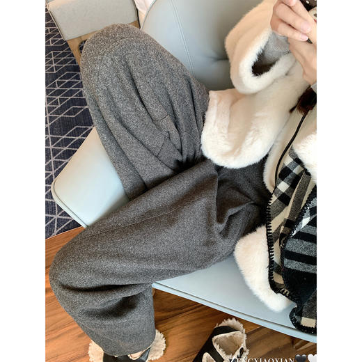 <曾小咸推荐>现货秒杀 ！微信超特价！直筒毛呢休闲裤 日常219.99 秒杀99.99！ 皮草外套 169.99！小香风外套 139.99！绑带灰色打底衫59.99！！ 商品图2