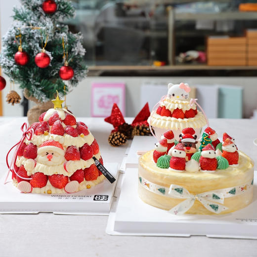 圣诞款千层款式，口味有，榴莲，芒果，巧克力，双拼可选 商品图1