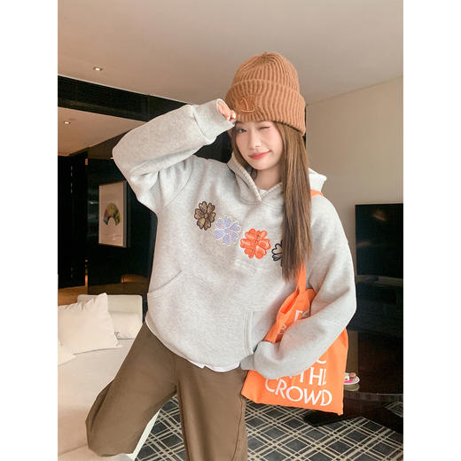 <曾小咸推荐>现货秒杀 ！微信超特价！韩系绣花加绒连帽卫衣 日常229.99 立减140 秒杀89.99！！ 商品图0