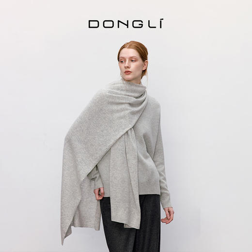 东黎 • 秋冬女士针织拉毛羊绒围巾纯色时尚长款 180*30CM  4413 商品图2