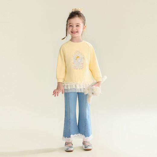 笛莎Deesha 童装女童卫衣2026春新款甜美精灵印花卫衣 商品图2