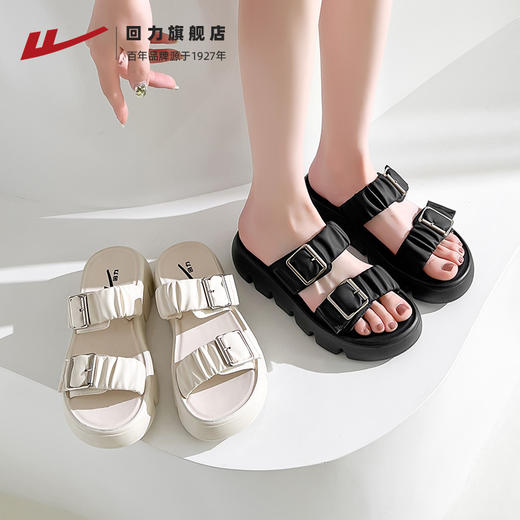 回力拖鞋女外穿女法式软底半拖鞋平底云弹拖鞋配裙子百搭沙滩凉拖鞋WSL(WZ)-0657 商品图1