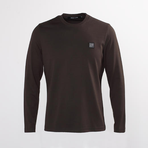 Marco Azzali 墨绿色圆领长T TC57232A7 商品图0