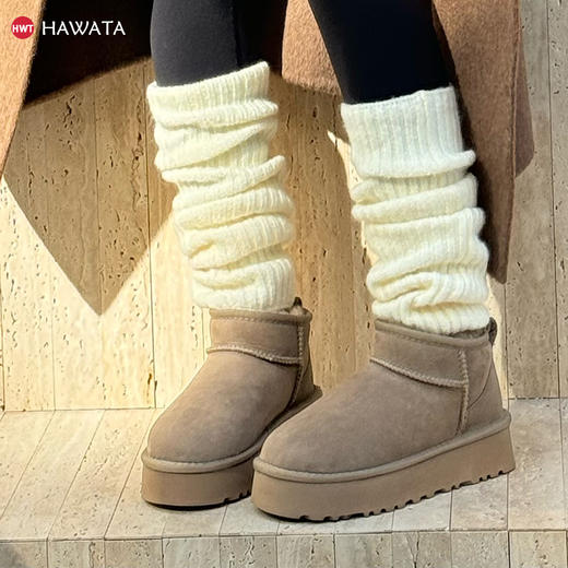 哈瓦塔（中筒）保暖羊毛堆堆袜套H160134 商品图5