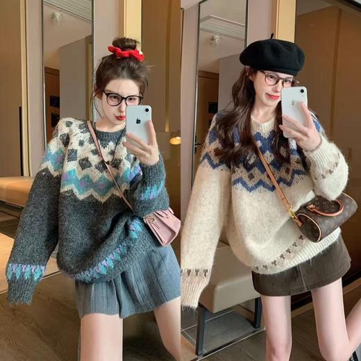 自营【超美针织衫】M03费尓岛系列慵懒风爆款针织毛衣-喜出 商品图1