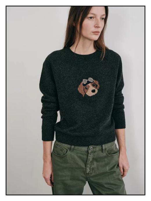 shyshystill/shy202509016/“飞行员小狗”圆领插肩袖小版型毛衣 商品图0