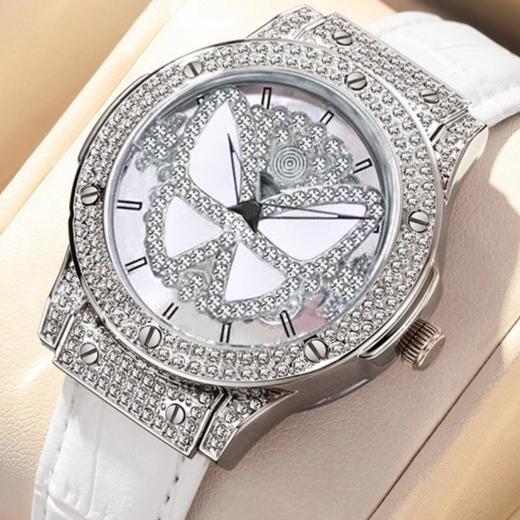 【自带光芒❗️梦幻蝴蝶手表】满圈镶钻表圈，轻奢闪耀，多角度圆滑切割表壳，耐磨不易刮花，女士时来运转非机械表情人节礼物QQ 商品图1
