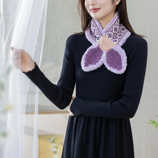 苏苏姐家回字花砖双面围脖手工diy钩针编织羊毛围巾毛线团材料包 商品图2