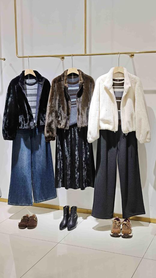 585005福利款 仿貂皮草立领拉链外套 商品图8