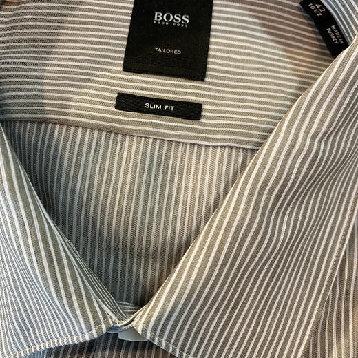 定制款 HUGO BOSS 男黑标春秋修身棉麻混纺商务休闲正装长袖衬衫 商品图1