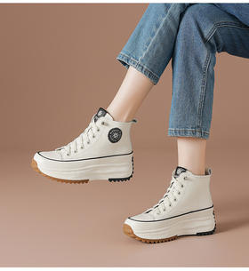 洛诗琳秋冬加绒真皮高帮女鞋，鞋面：牛皮革；内里：羊毛+600G短毛绒；鞋垫：羊毛；鞋底：橡胶【5-7天左右发货】BQD785035