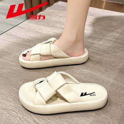 回力拖鞋女夏季外穿2025新款踩屎感软底凉鞋厚底半拖孕妇一字拖鞋 商品图4