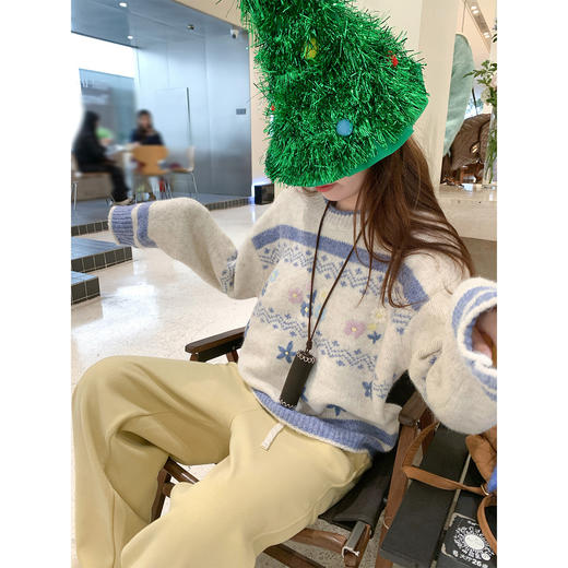 <曾小咸推荐>3.22现货秒杀 ！微信超特价！韩系撞色提花毛衣 日常219.99 立减120 秒杀99.99！！ 商品图2