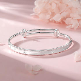 Winy 足银 9999 四叶草手镯 四季安然纯银镯 带证书推拉款