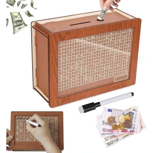 木制现金储蓄箱 从小培养金钱的意识 送给家人朋友孩子的最佳礼物【需自行拼接组装】 商品图2