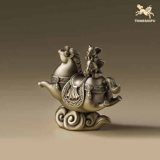 铜师傅《吉马》客厅桌面生肖马摆件吉祥物 家居装饰工艺品 商品图7