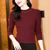 KQL E37M2953高领加厚磨毛保暖T恤纯色钉珠百搭针织长袖打底衫 商品缩略图1