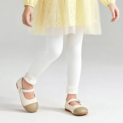 笛莎Deesha 童装女童裤子2026春新款精美双层蕾丝花边打底裤 商品图1