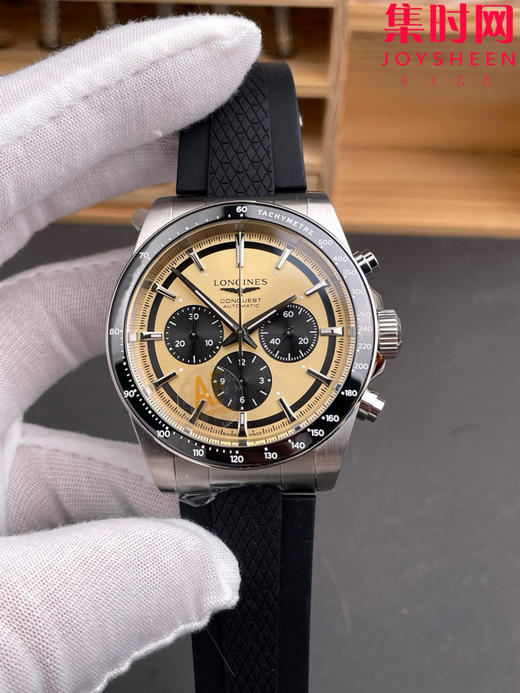 AF浪琴康卡斯计时系列 康卡斯悦动计时 男士腕表 胶带款 表径42mm 商品图0