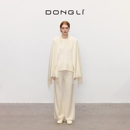 东黎 • 山羊绒女士秋冬纯色双面防风保暖围巾披肩180cm*60cm  21C073A 商品图5