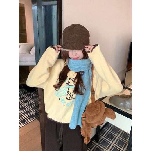 <曾小咸推荐>3.1现货秒杀！微信超特价！韩系奶fufu黄色圆领毛衣 日常219.99 立减130 秒杀89.99！加绒休闲裤89.99秒！ 商品图4