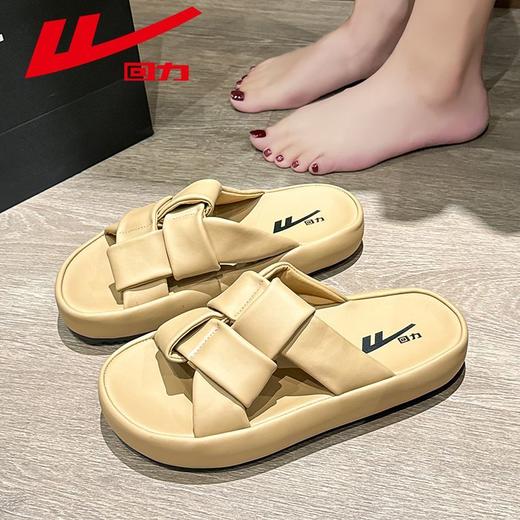 回力拖鞋女夏季外穿2025新款踩屎感软底凉鞋厚底半拖孕妇一字拖鞋 商品图6