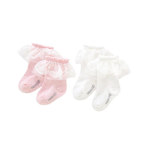 英氏短袜女宝宝蕾丝袜2双装春夏YIWCJ0P043A 商品图4