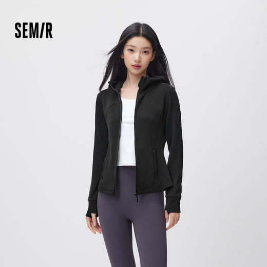 森马外套女春季连帽正肩紧身分割显瘦ins潮流百搭运动风气质夹克 商品图1